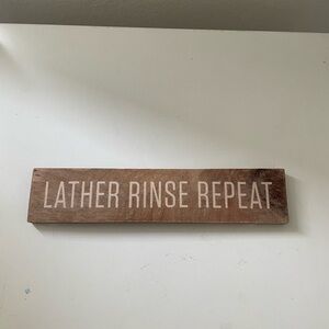 Small wood bathroom sign